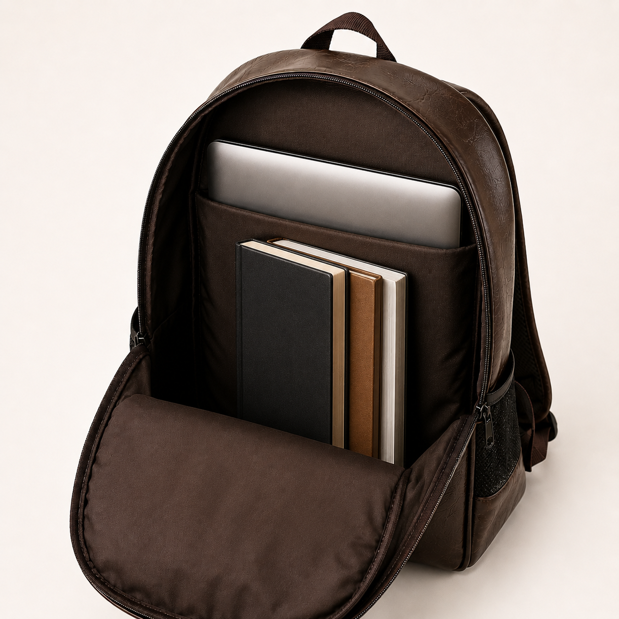 Premium Black synthetic Leather Backpack for Men & Women – Stylish Waterproof Travel, college & Laptop Bag