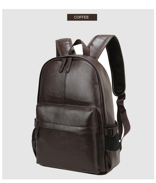 Premium Black synthetic Leather Backpack for Men & Women – Stylish Waterproof Travel, college & Laptop Bag