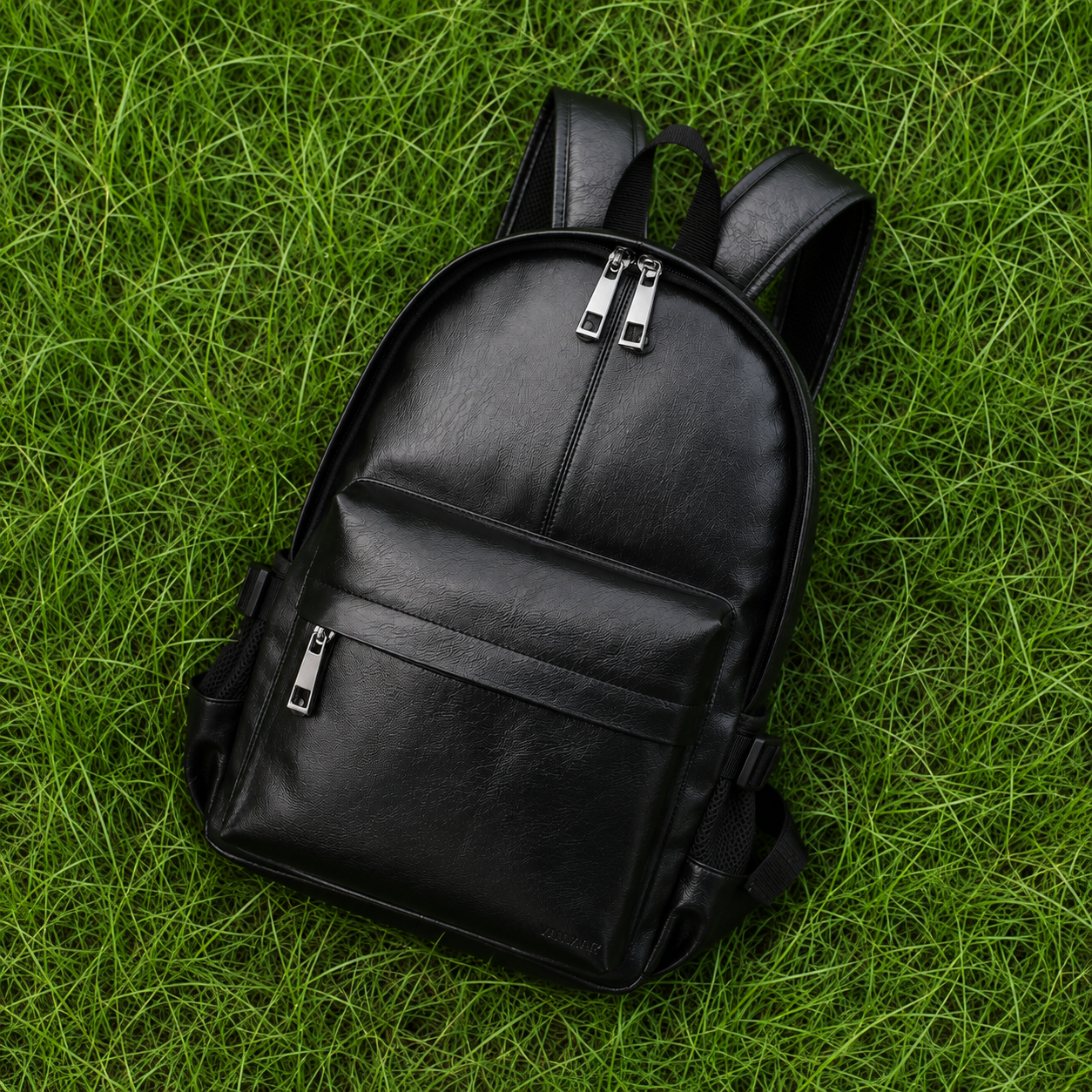 Premium Black synthetic Leather Backpack for Men & Women – Stylish Waterproof Travel, college & Laptop Bag