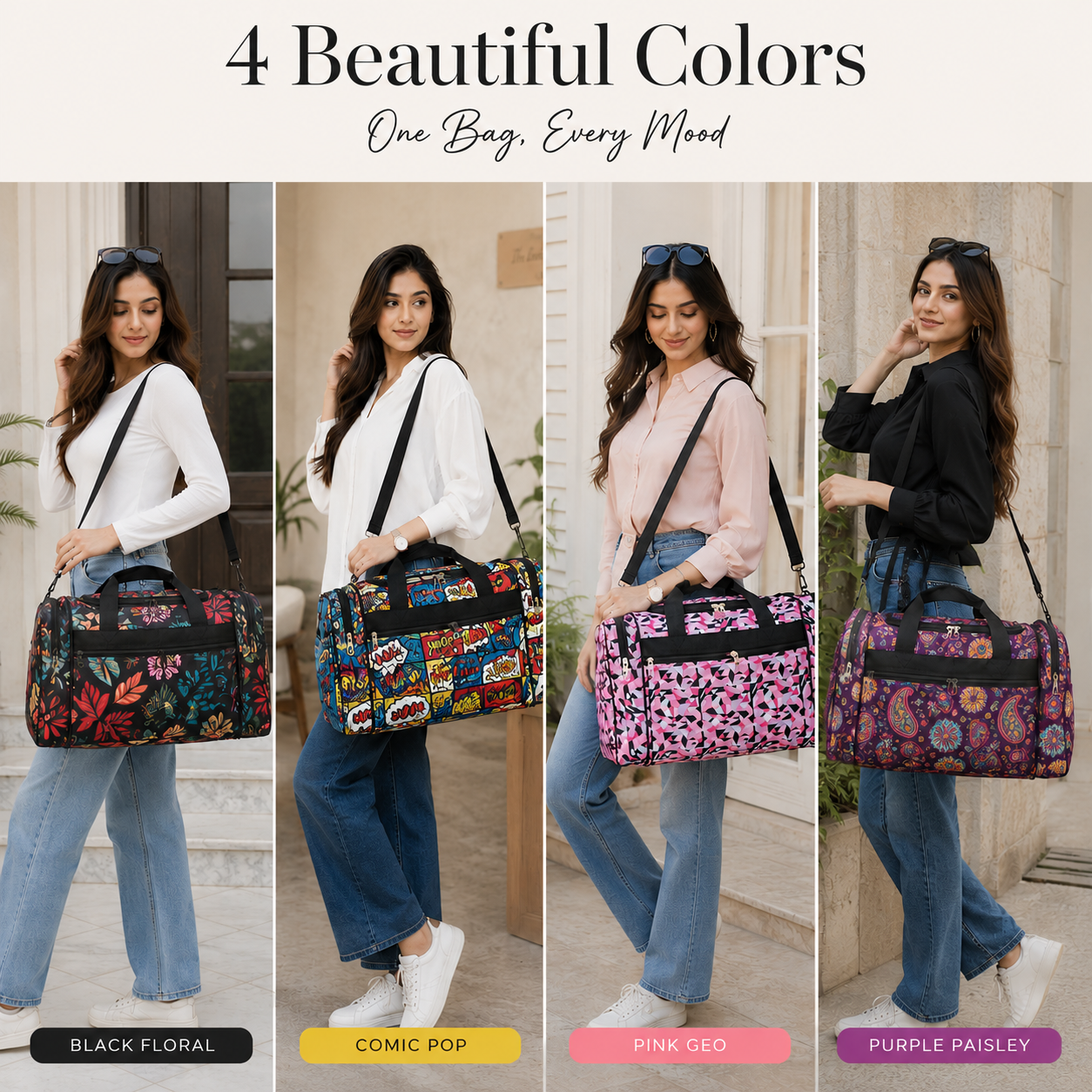 Stylish Printed Travel Duffel Bag by MODA RIVA