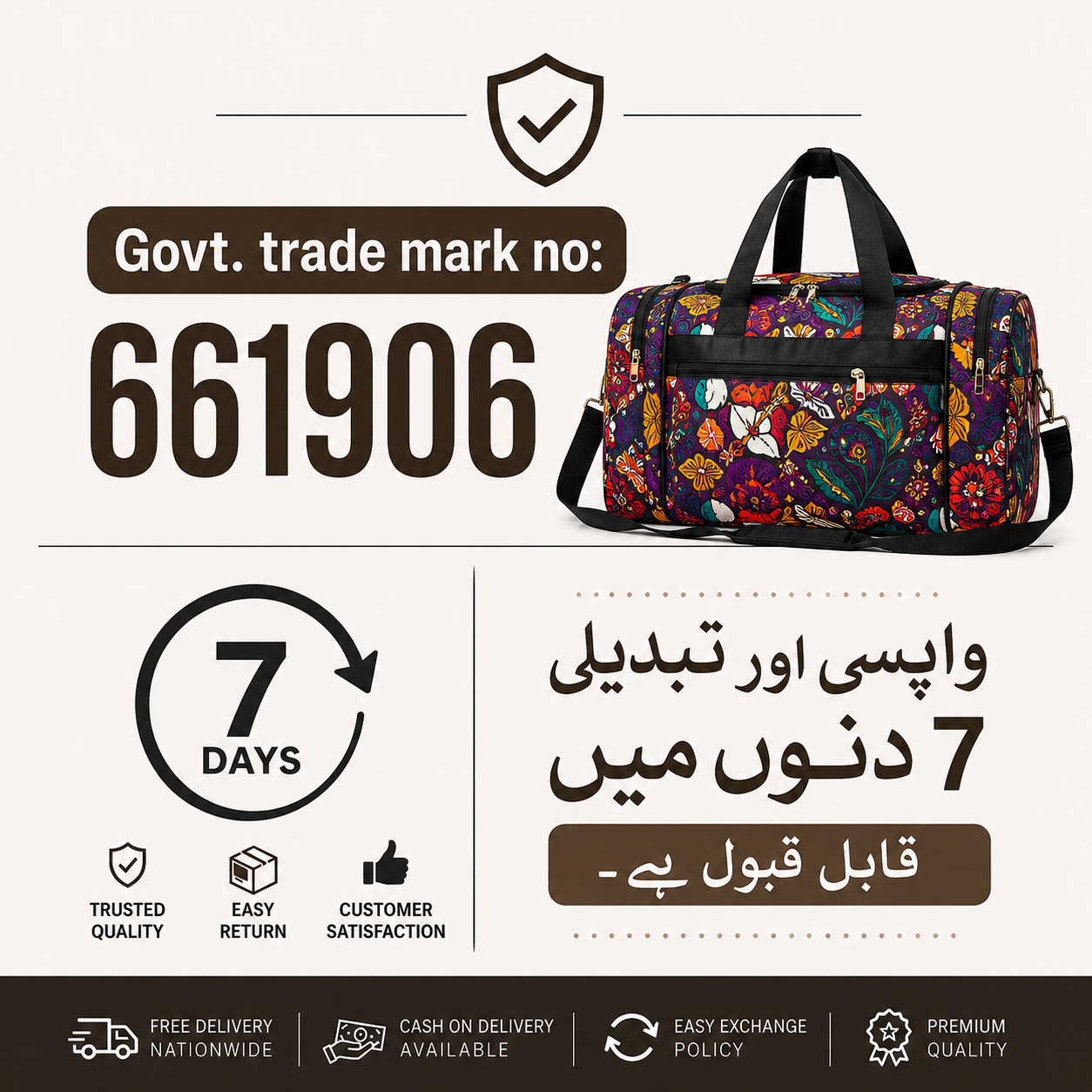 Stylish Printed Travel Duffel Bag by MODA RIVA