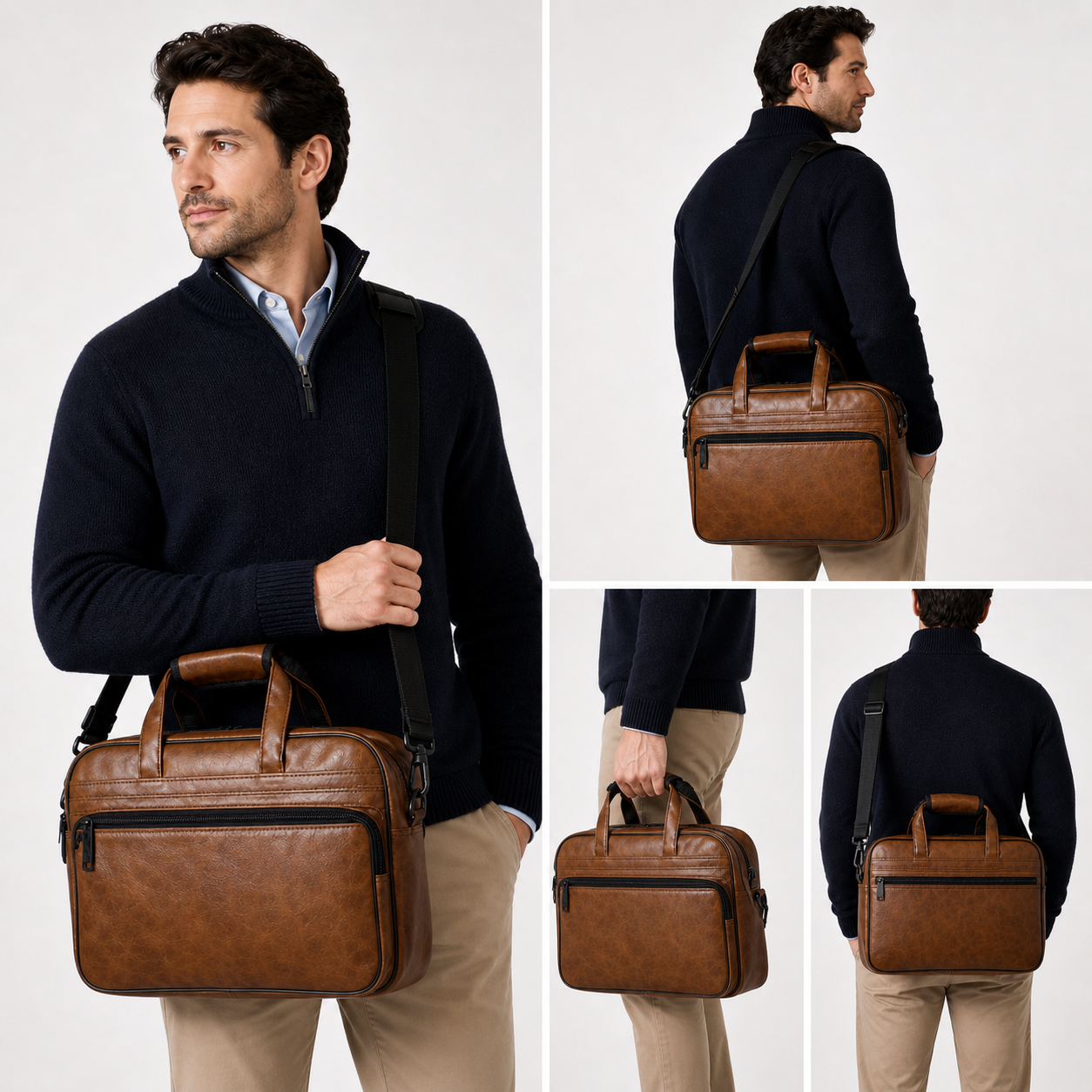 synthetic Leather 14 inch Laptop Business office Bag