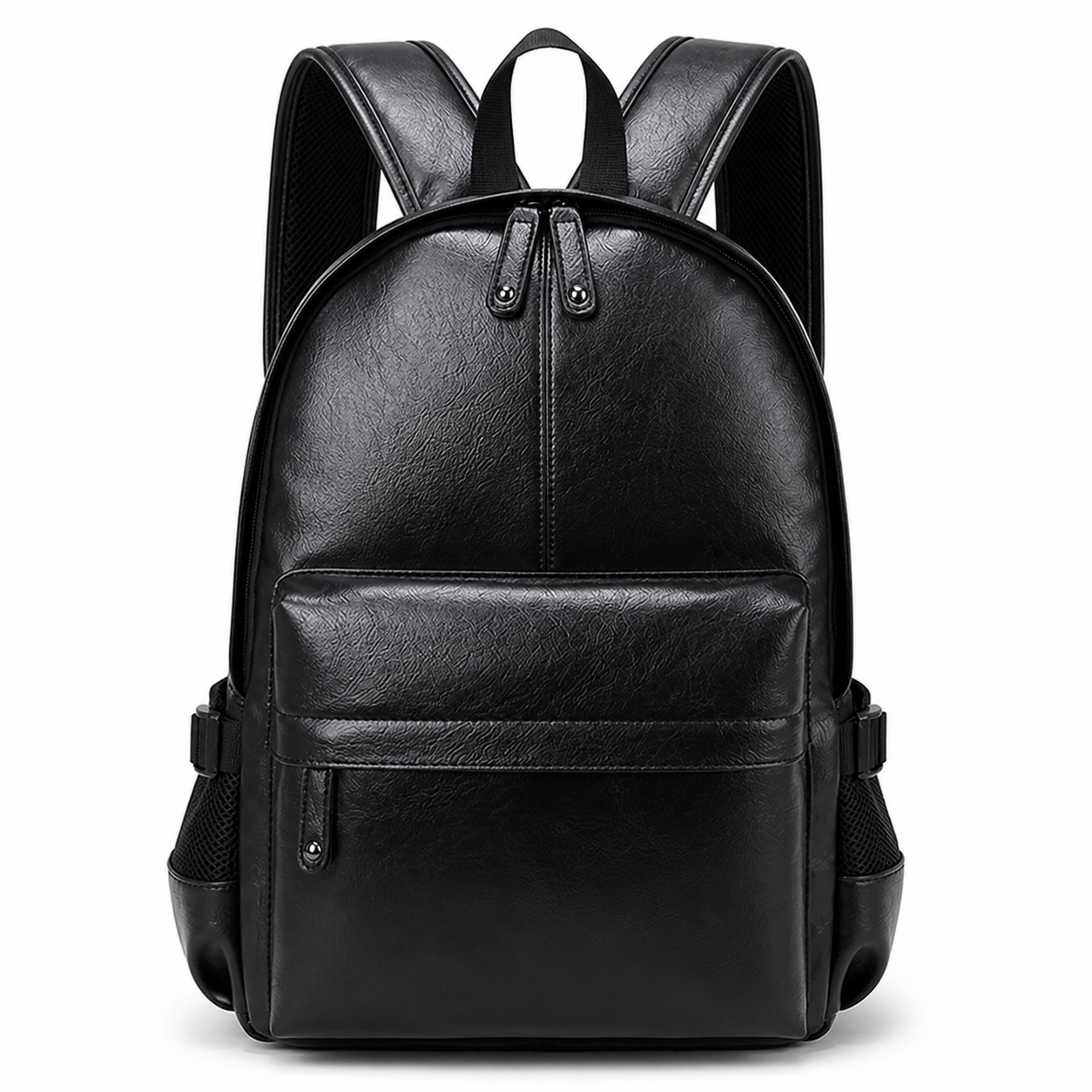 Premium Black synthetic Leather Backpack for Men & Women – Stylish Waterproof Travel, college & Laptop Bag
