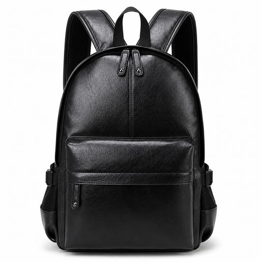 Premium Black synthetic Leather Backpack for Men & Women – Stylish Waterproof Travel, college & Laptop Bag