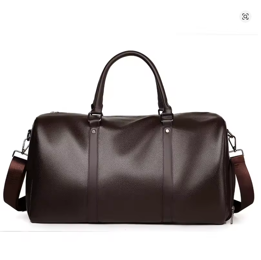 Premium synthetic Leather Duffel Bag – Travel & Weekender Carry (Shoe Compartment)