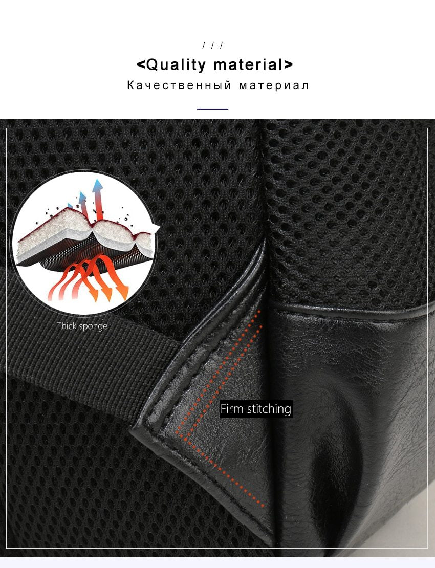 Premium Black synthetic Leather Backpack for Men & Women – Stylish Waterproof Travel, college & Laptop Bag